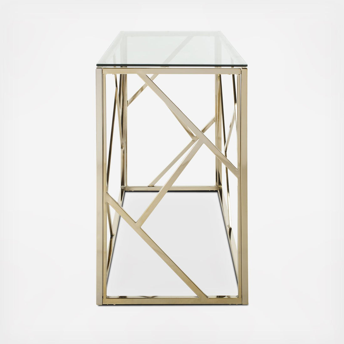 Console Side Table With Glass Top - Zigzag Design Coffee Tables Writings On The Wall