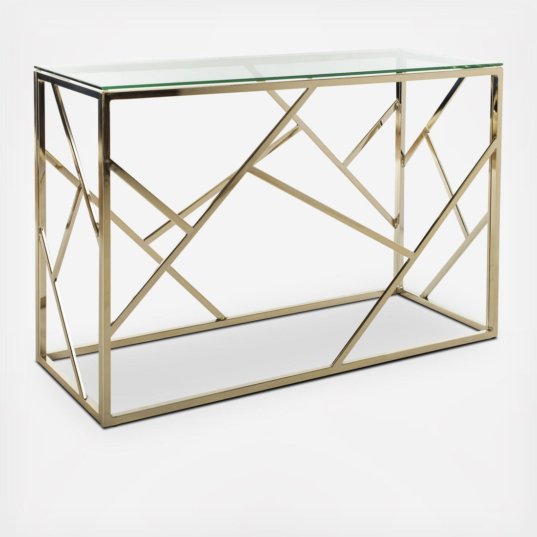 Console Side Table With Glass Top - Zigzag Design Coffee Tables Writings On The Wall