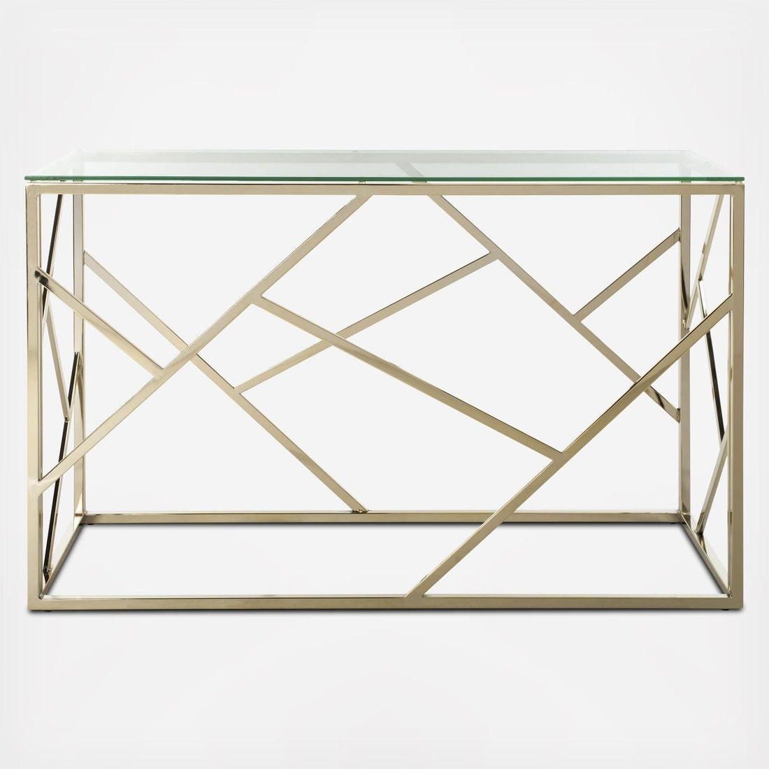 Console Side Table With Glass Top - Zigzag Design Coffee Tables Writings On The Wall