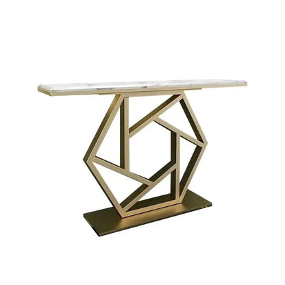 Console Side Table With Stone Top - Hexagon Design Coffee Tables Writings On The Wall