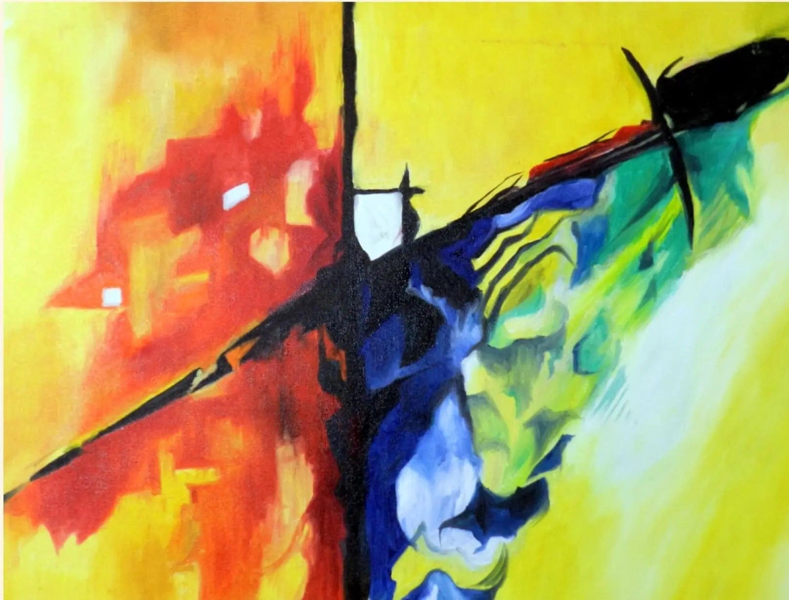 Crossroads - Oil Painting on Canvas Oil Painting Writings On The Wall