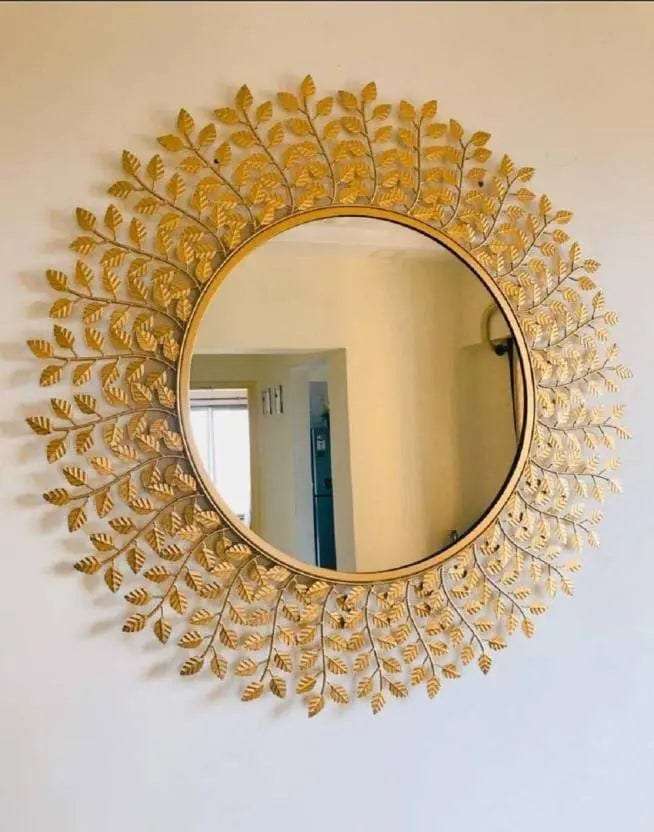 Leaves Pattern Mirror Writings On The Wall Wall Mirror
